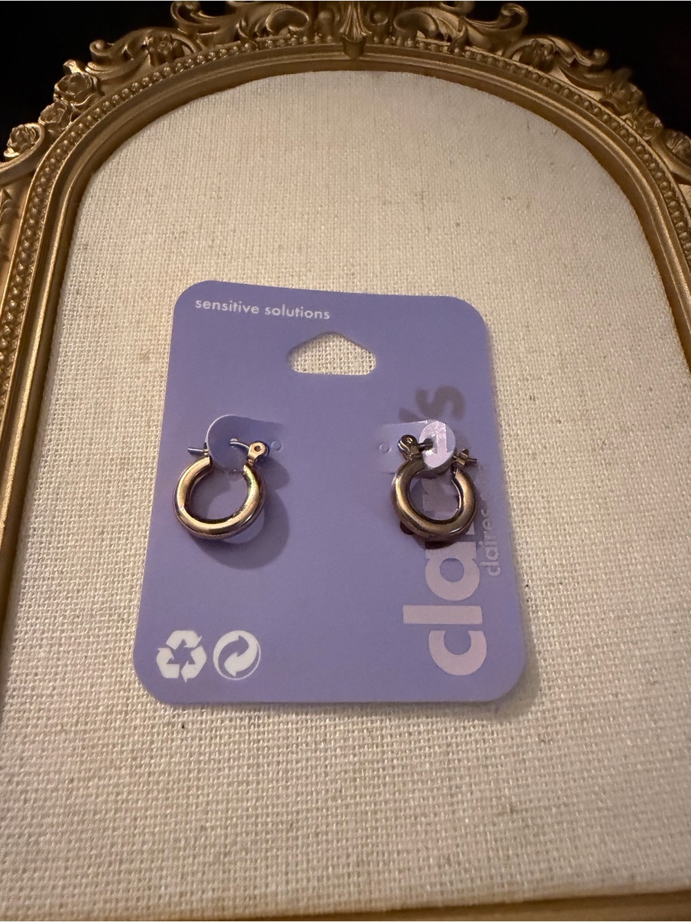 Claire's Gold sensitive solutions Hoop Earrings